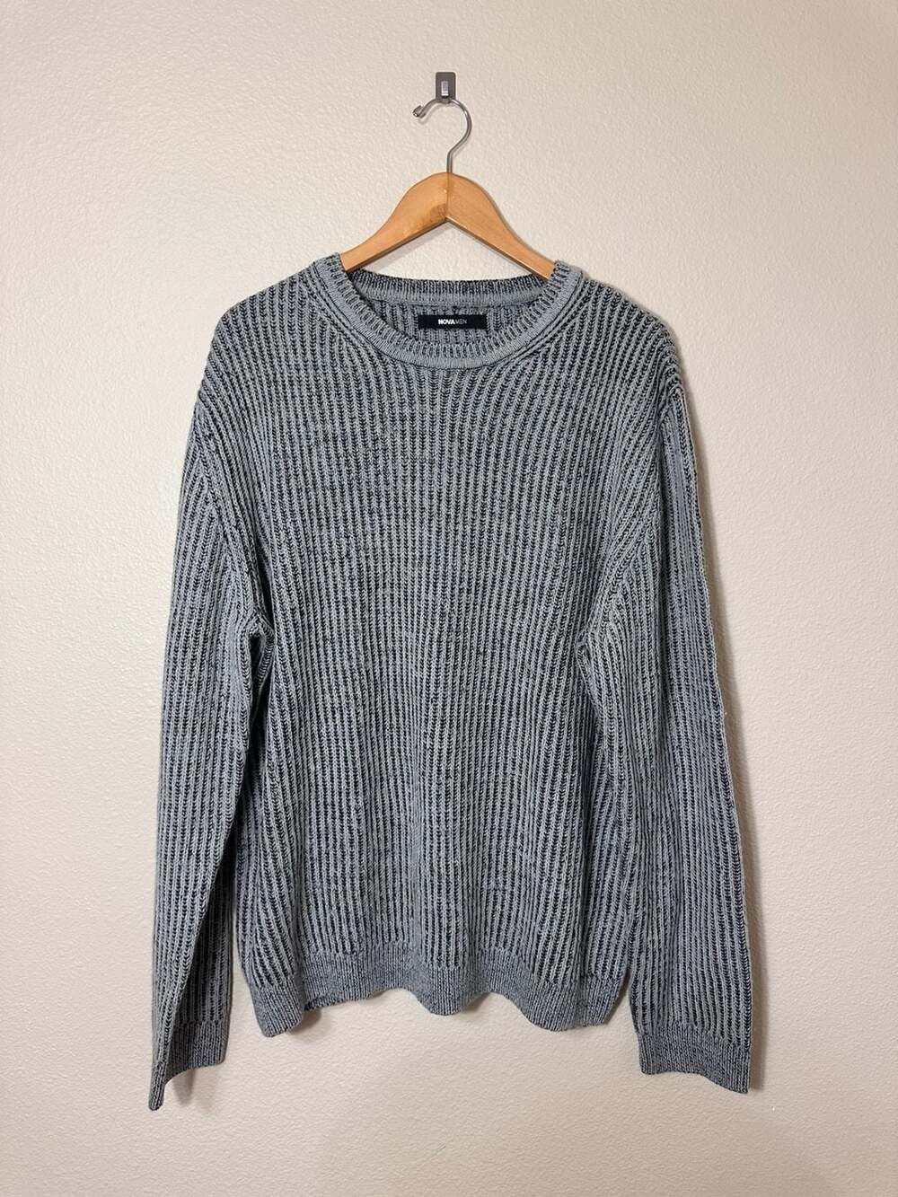 Novamen mens grey heavy ribbed pull on sweater 
Size XXL